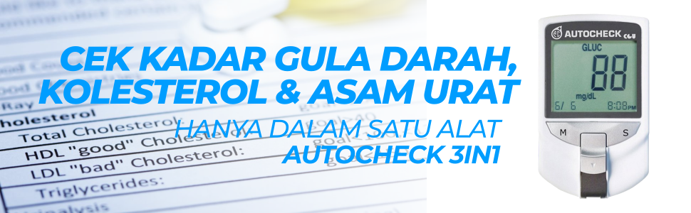 Cek Kadar Gula Darah, Kolesterol dan Asam Urat Dalam Satu Alat AutoCheck 3 In 1