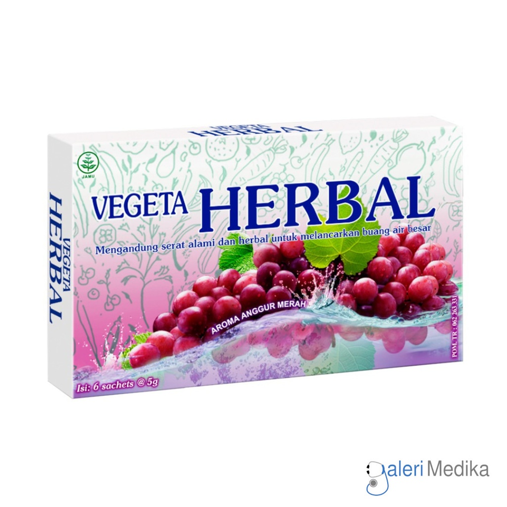 [Vegeta Herbal Isi 6 Sachet - Aroma Anggur Merah] Vegeta Herbal Isi 6 Sachet - Aroma Anggur Merah