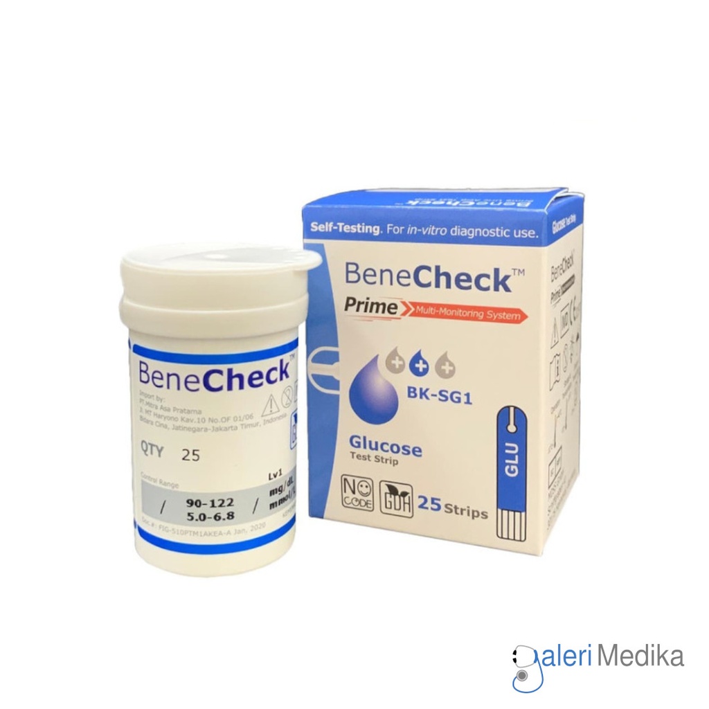 [Strip UA (25 pcs)] Benecheck Prime - Test Strip Asam Urat
