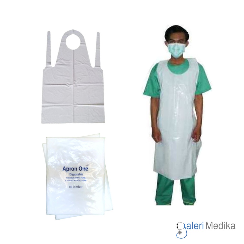[Apron (10 pcs)] Onemed Apron Celemek Plastik Isi 10 pcs