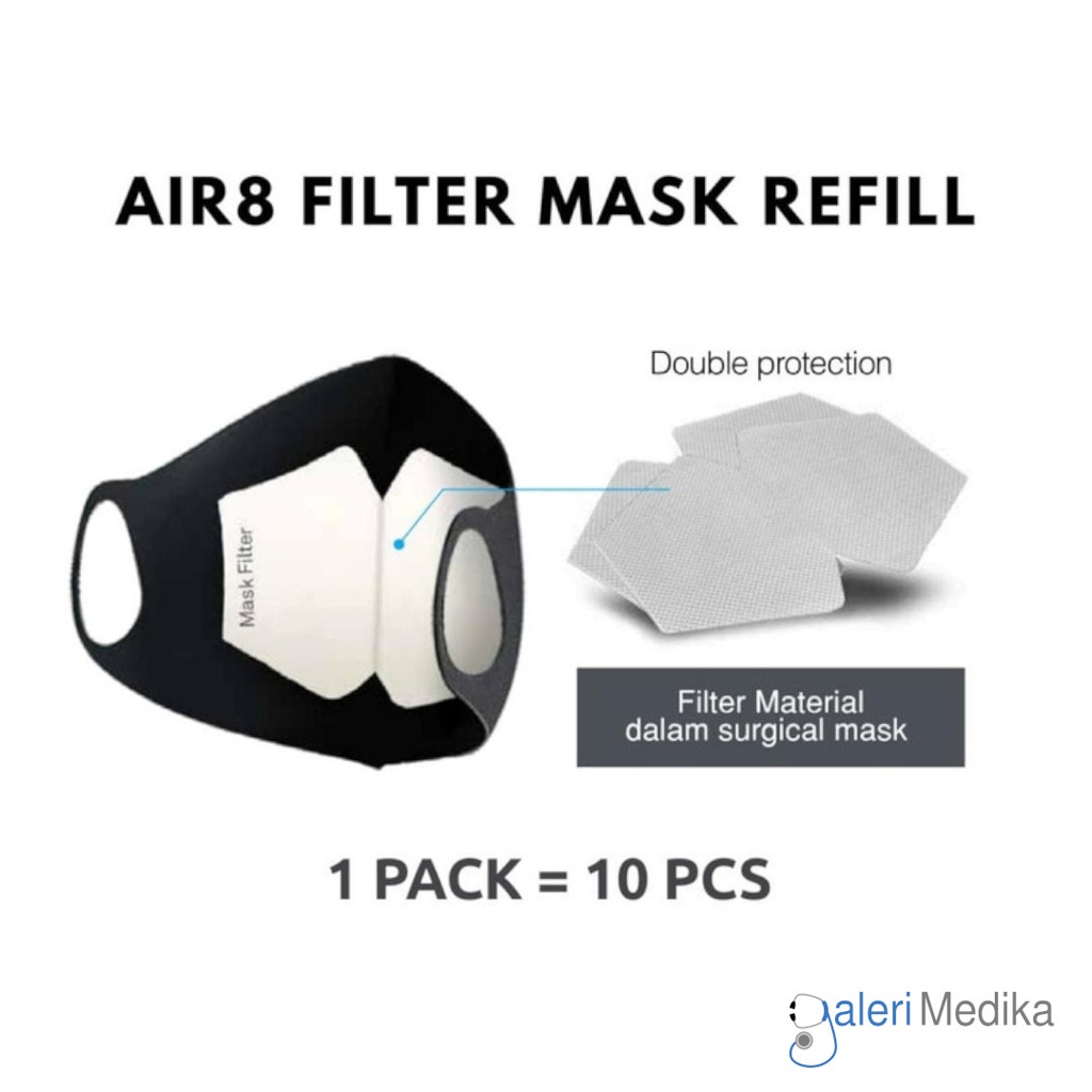 [AIR8 Filter Mask] AIR8 Filter Mask - Refill Filter Masker Isi 10pcs
