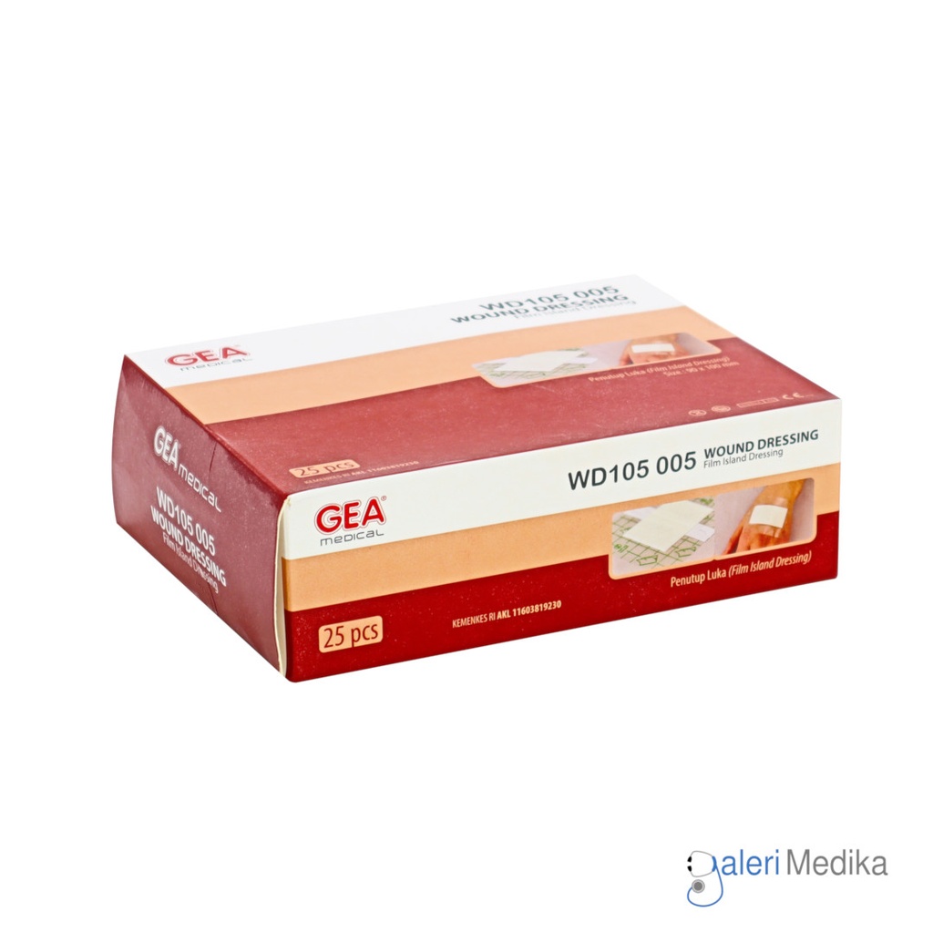 [WD105 005 GEA] Wound Dressing WD105 005 GEA 90x100mm Plester Transparan Anti Air
