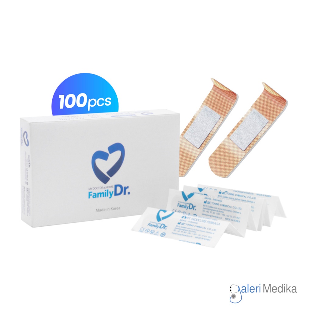 [Adhesive Plaster 100pcs] Plester Penutup Luka FamilyDr 100pcs