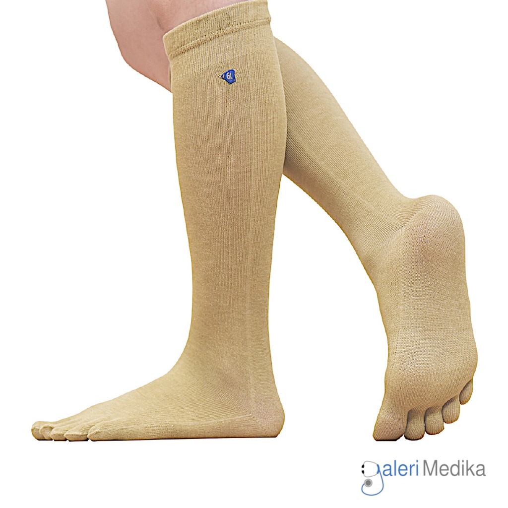 [Knee Toe Socks - TK] Kaos Kaki Diabetes CuCare Knee Toe Socks Anti Bakteria (L)
