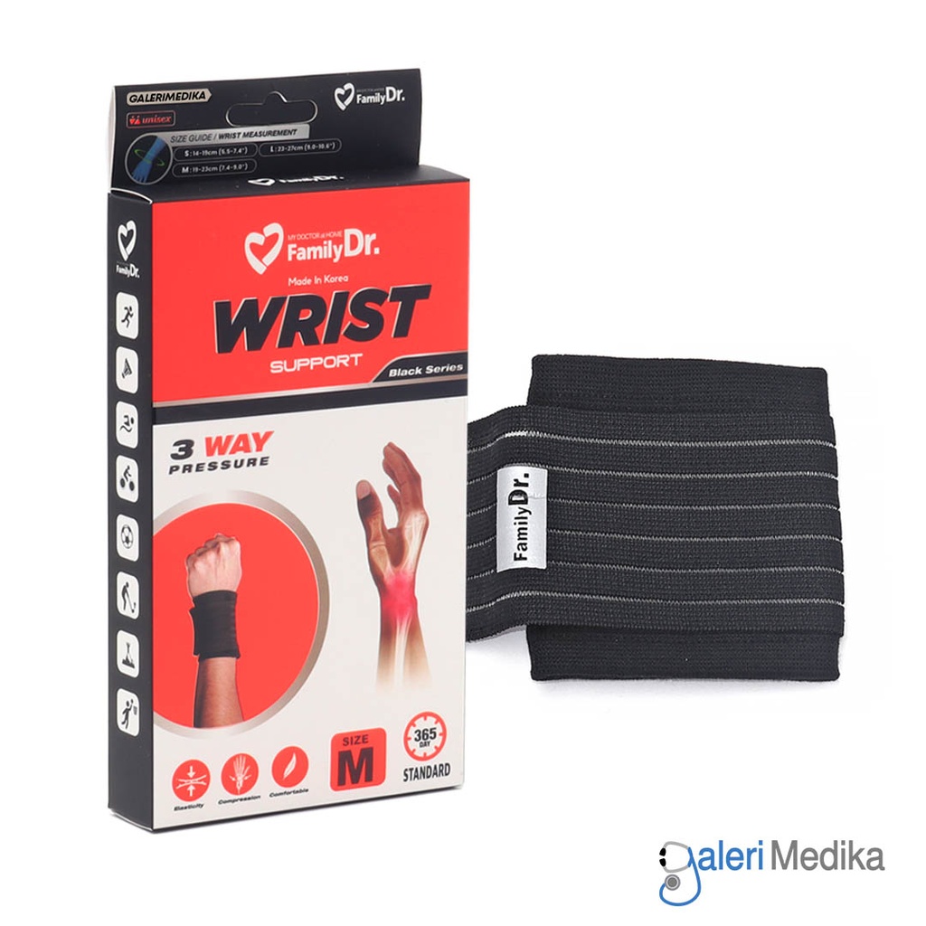 [Wrist Support (BS)] Pelindung Pergelangan Tangan FamilyDr Wrist Support - Black Series 