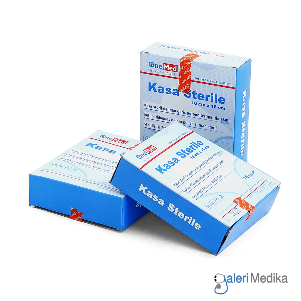 [16x16cm @16pcs] Onemed Kasa Sterile 16x16cm Isi 16 Pouch