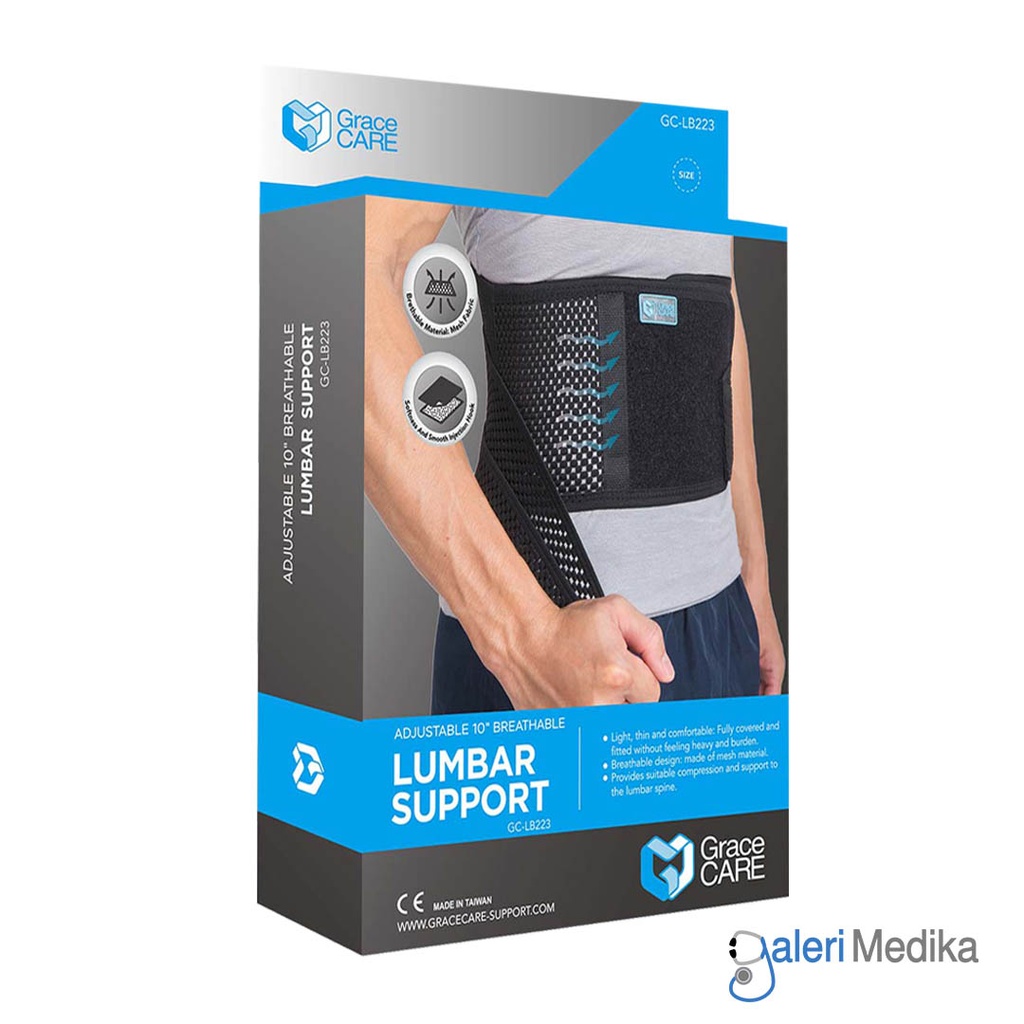 Korset Pinggang 10" Grace CARE GC-LB223 Breathable Lumbar Support