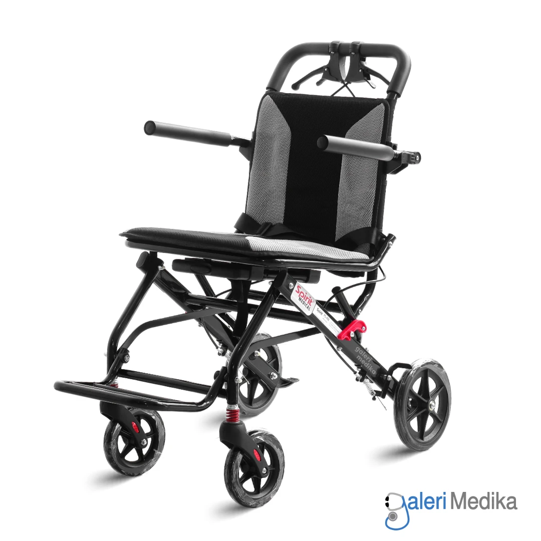 SPIRIT Kursi Roda Travel + Handle Lipat Tipis Aluminium Wheelchair FSJ03