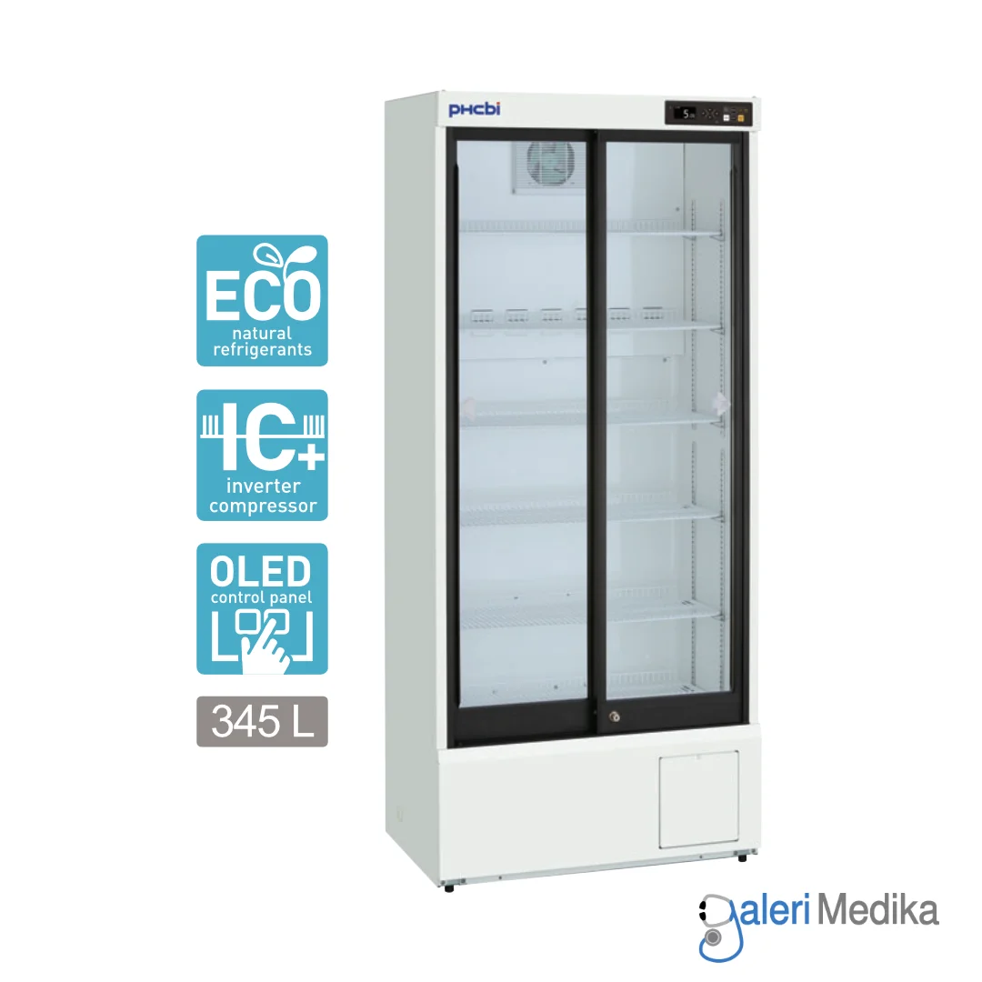 PHCbi ECO Pharmaceutical Refrigerator 165L Kulkas Farmasi OLED Control Panel MPR-S150H-PE
