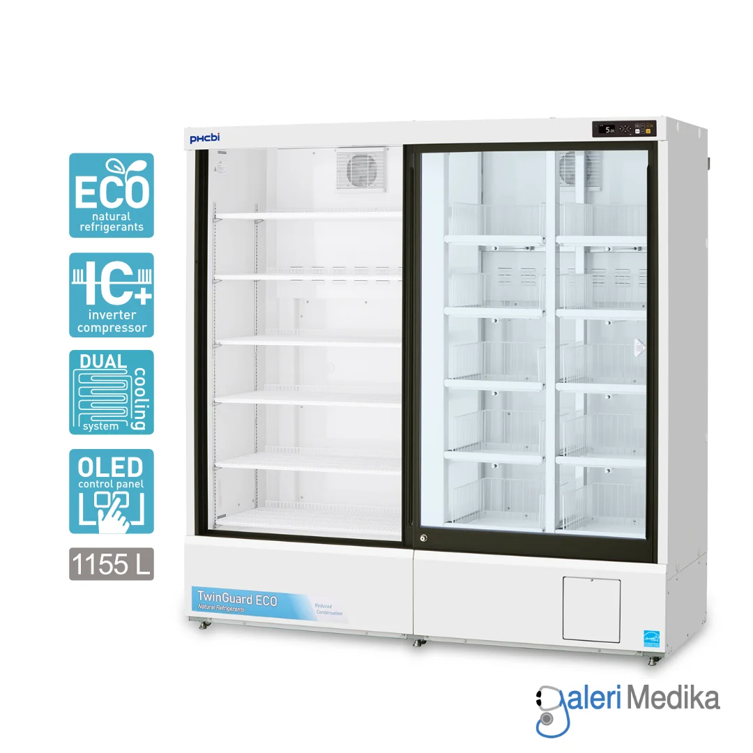 PHCbi TwinGuard Pharmaceutical Refrigerator 1165L Kulkas Farmasi OLED Control Panel + USB MPR-S1201XH-PE