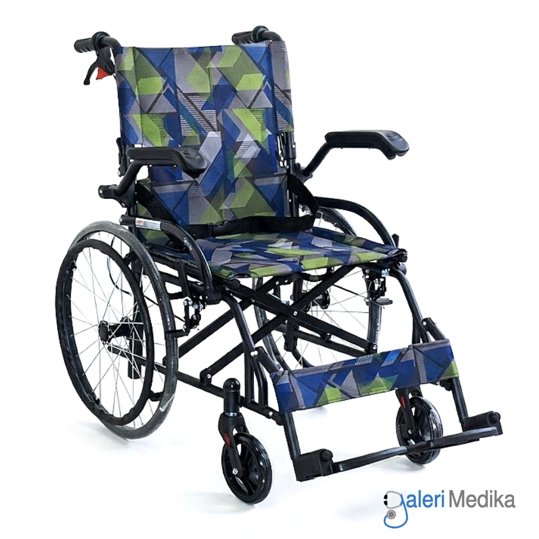 [FS 863 BS-20] SPIRIT Kursi Roda Manual FS 863 BS-20 Steel Wheelchair Velg Jari (Grey Mesh)