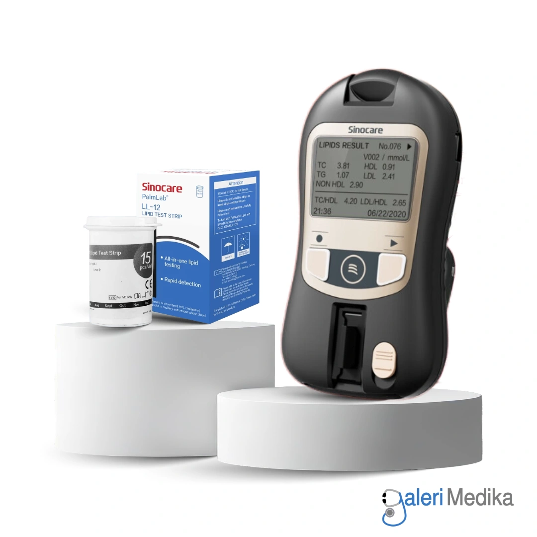 Sinocare Alat Ukur Cek Lipid 8in1 PalmLab SLX-120 + Strip Lipid