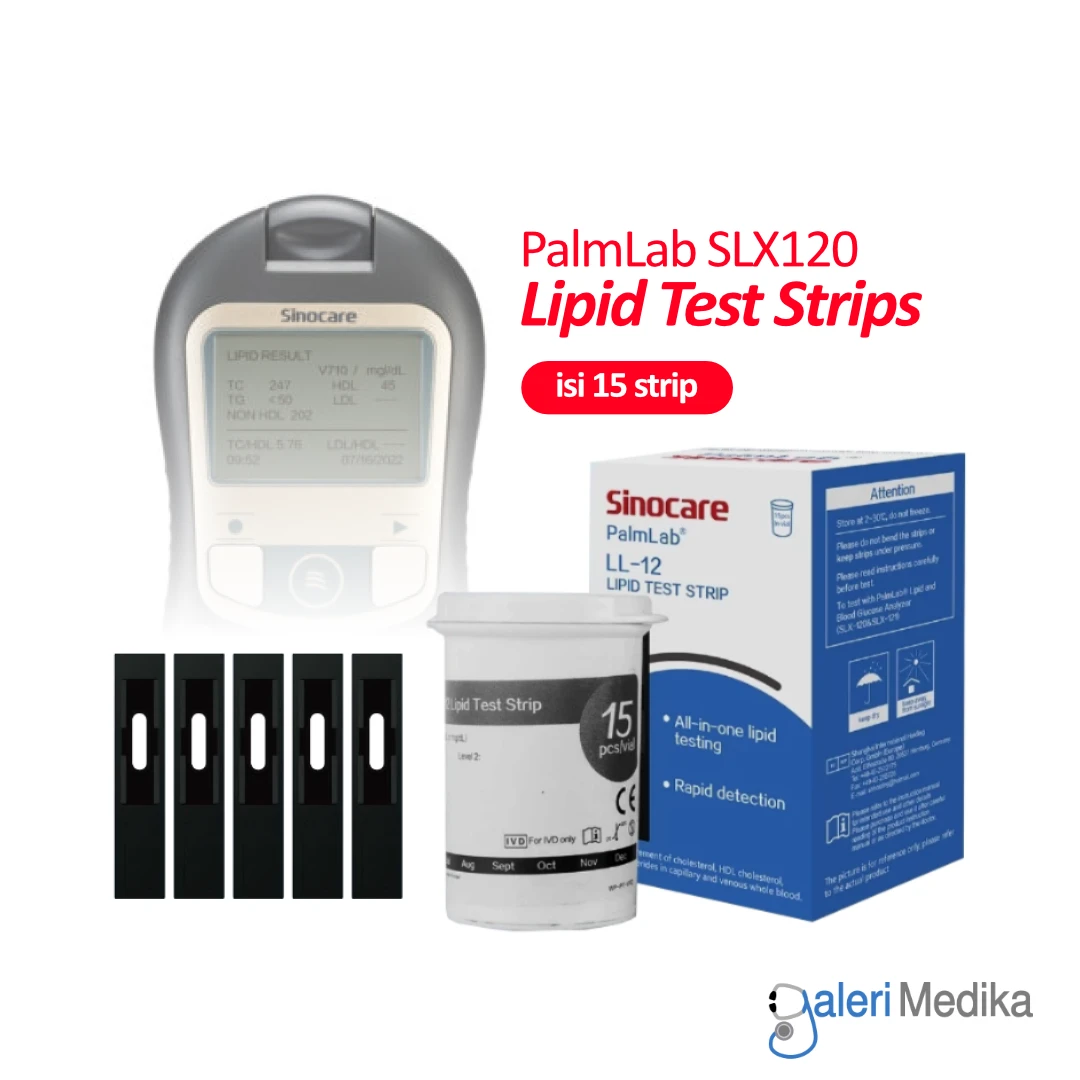 Strip Lipid Sinocare PalmLab LL-12 Lipid Test Strip 15 pcs