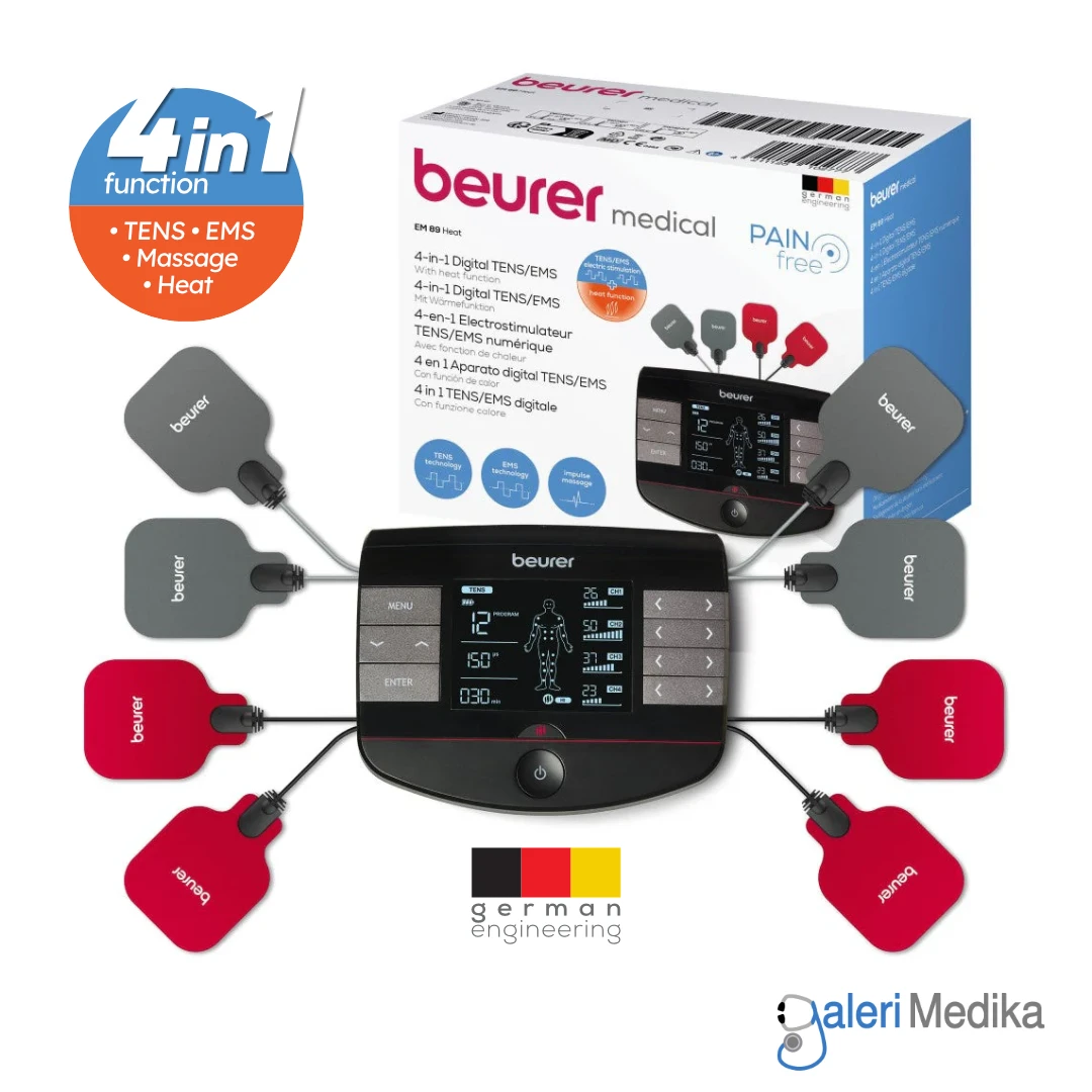 Alat Pijat Elektrik Beurer EM89 4in1 Function TENS EMS Massage &amp; Heating Rechargeable